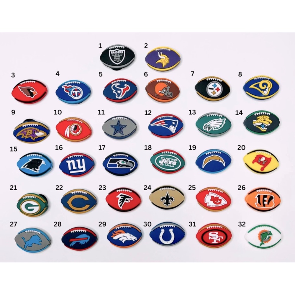 NFL Team Logo Shoe Charms Set